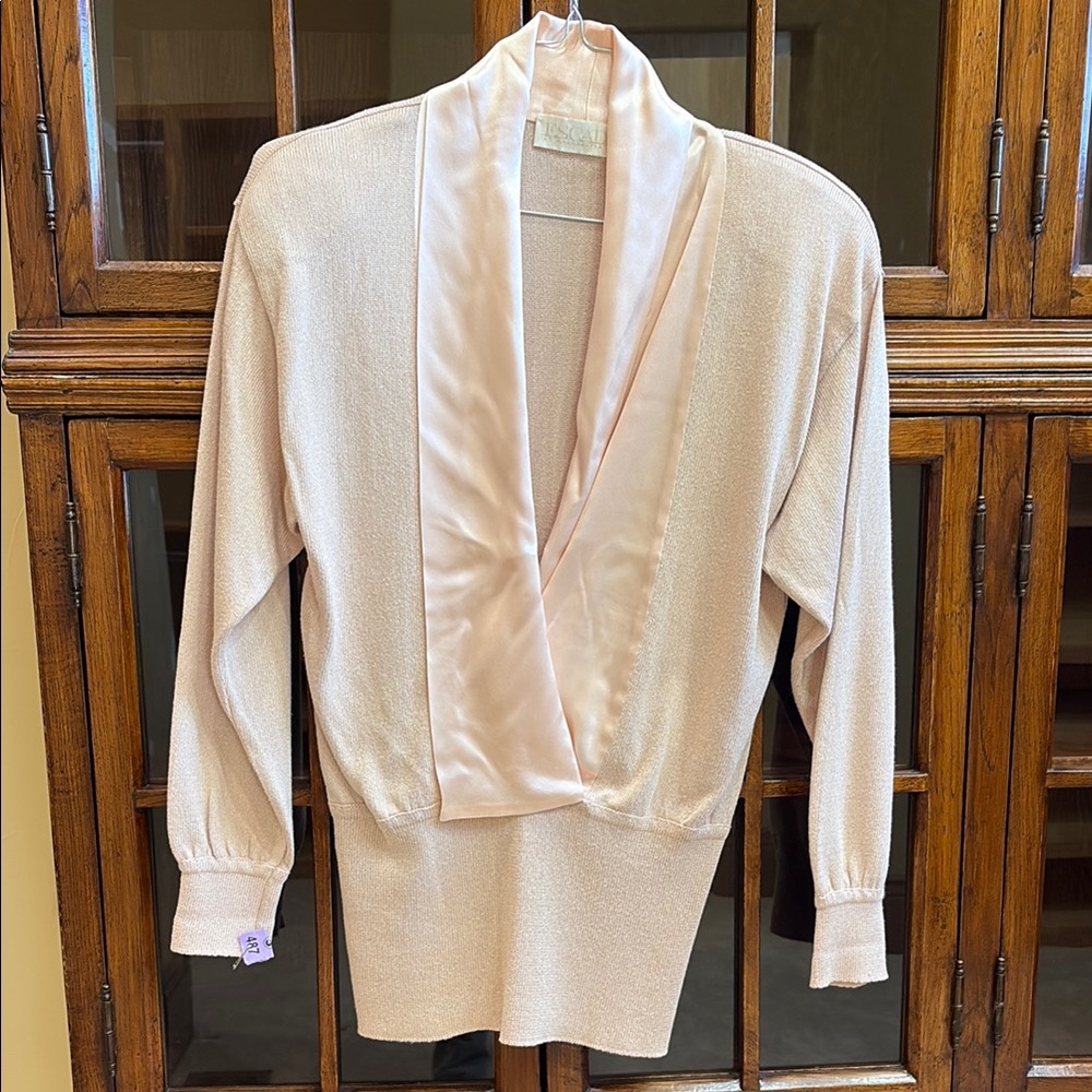 Escada Ballet Pink 3 piece/sweater, camisole and silk pleated skirt.